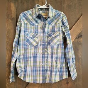 Cowgirl Legend Pearl Snap Buttom Down Long Sleeve Size Large